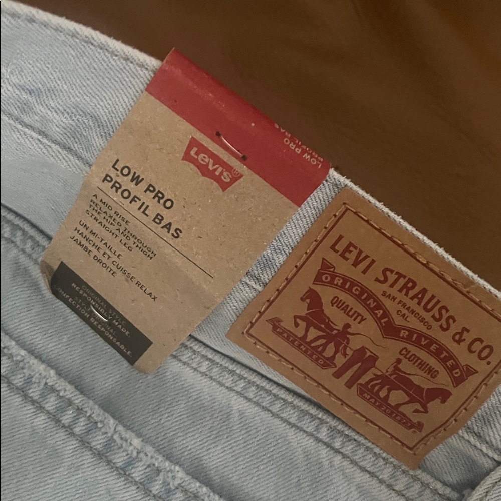 Levi's (31) Low Pro Profil Bas Mid Rise Straight distressed - Picture 7 of 13